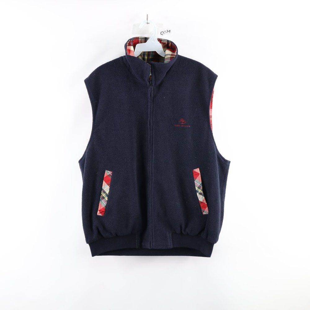 Vintage 90s Pierre Balmain Mens Size XL Spell Out Reversible Fleece Vest Jacket